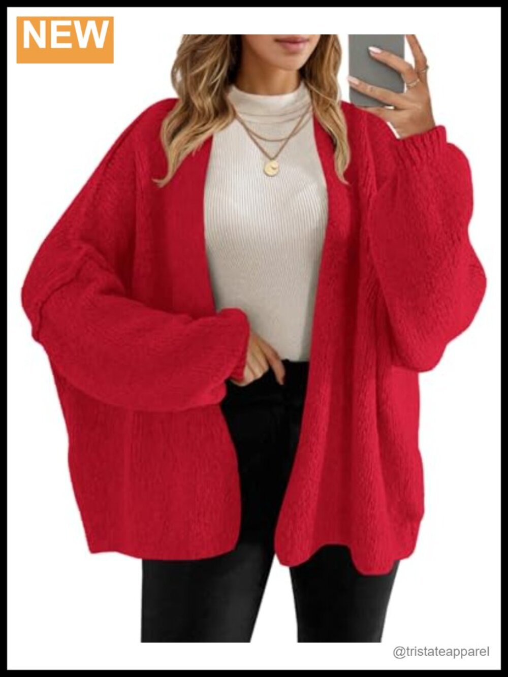 Oversized Chunky Knit Cardigan for Women Cozy Open Front Long Sleeve